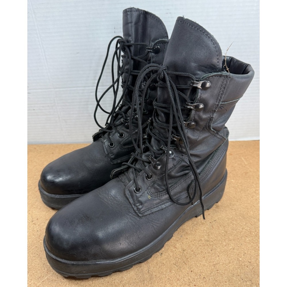 McRae Boots Mens 9 R Black Safety Steel Toe 9052 Vibram Sole